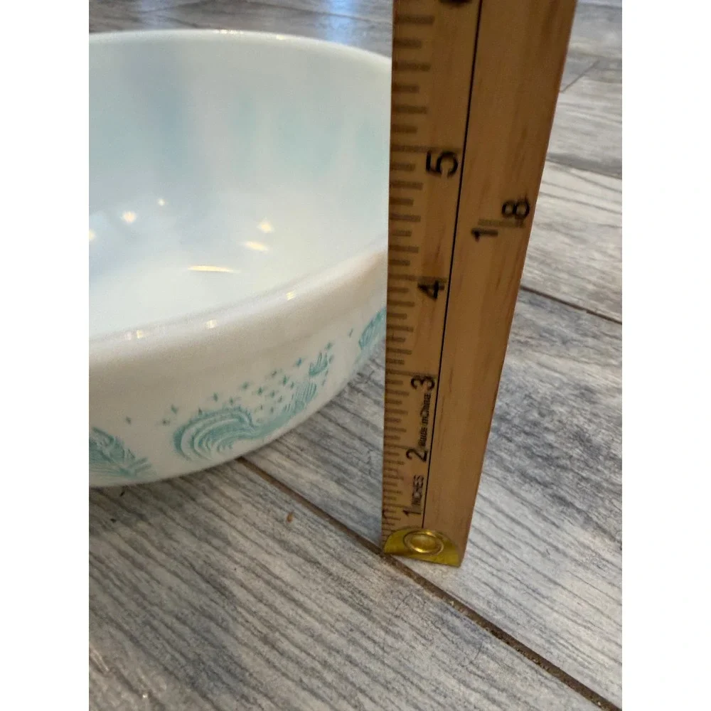 Pyrex Mixing Bowl Butterprint 2.5 Qt Turquoise 403 Amish Vintage Milk Glass #403
